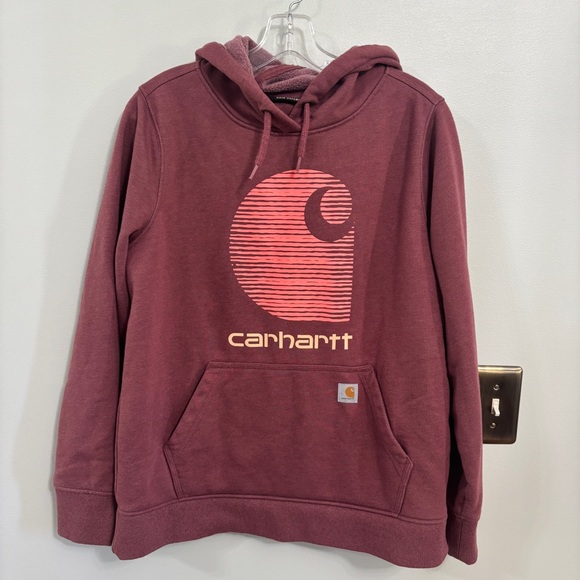 Carhartt Rain Defender Midweight Hoodie large Iron Ore maroon - Picture 1 of 5